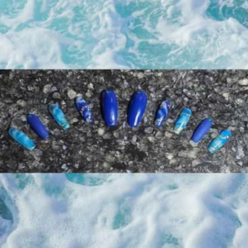 Ocean Blue Press on Nails